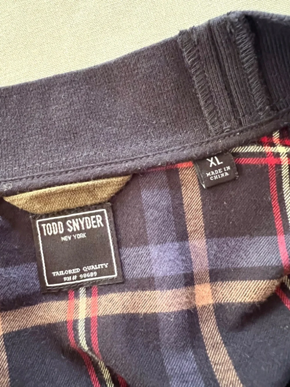 TODD SNYDER 100% Cotton  Plaid Button Up V-Neck Cardigan Jacket - XL